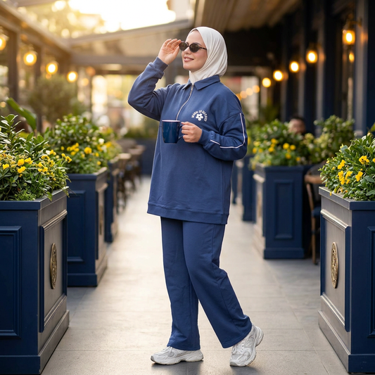 Ensemble No rain No flowers 1/4 Zip - Blue
