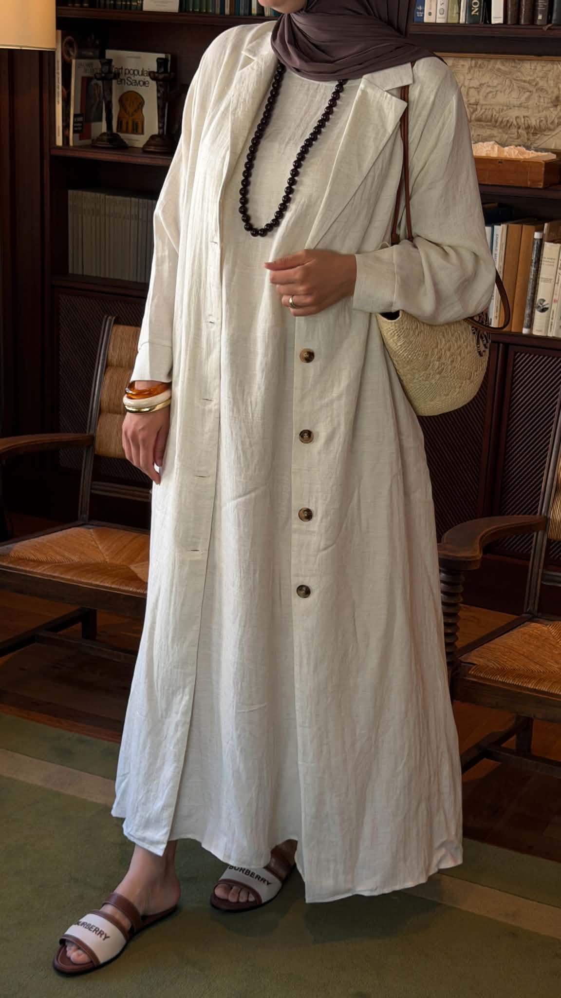Abaya set 100% lin