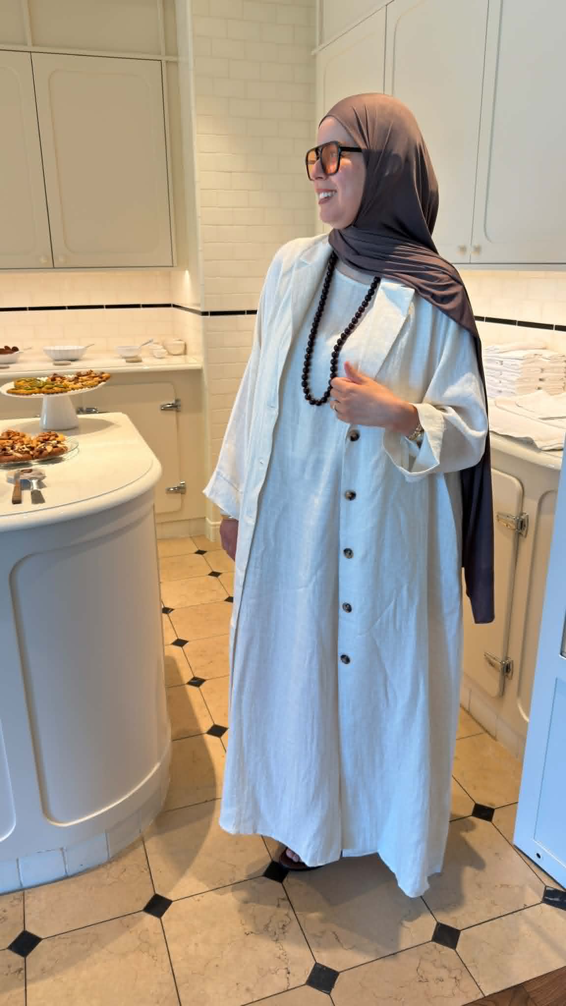 Abaya set 100% lin
