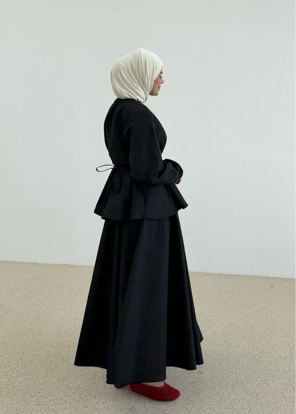 Ensemble Boutonné en Popeline — Noir