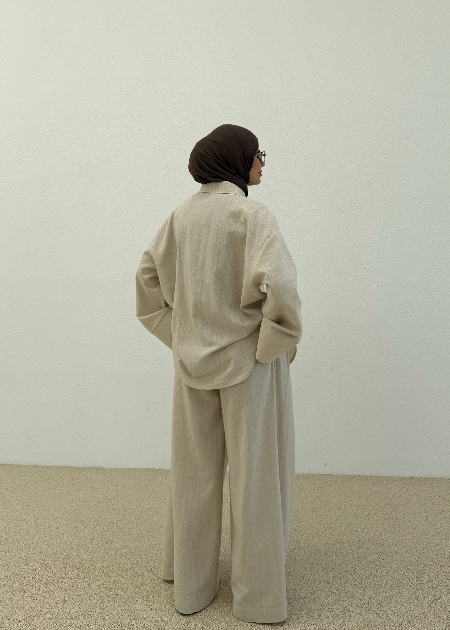 Ensemble Chemise Boutonnée & Pantalon Large Plissé