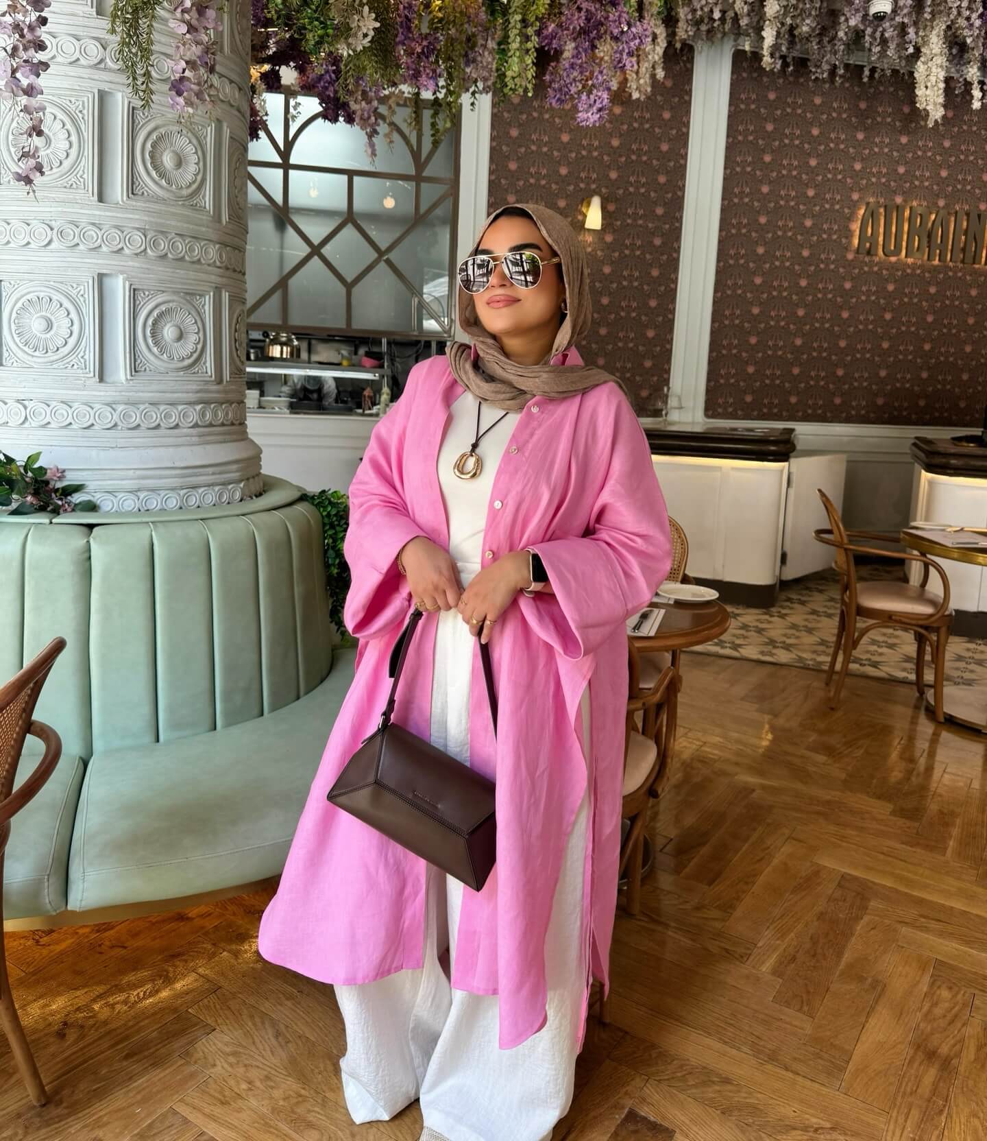 Chemise en lin rose