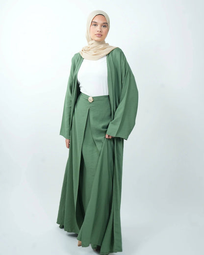 Ensemble kimono long et jupe drapé
