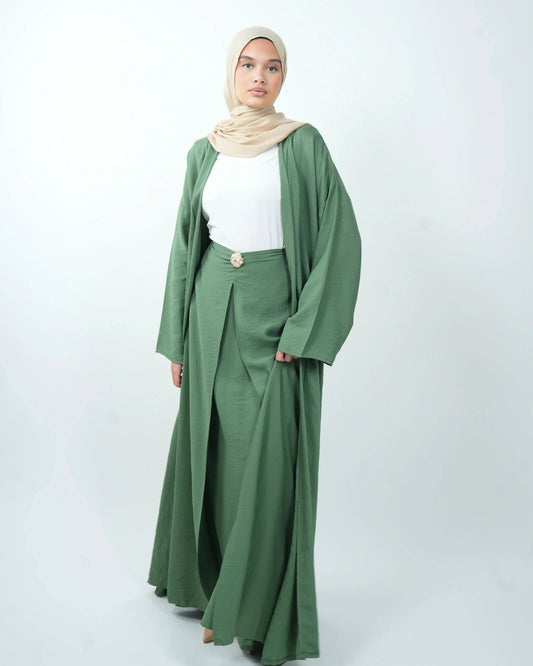 Ensemble kimono long et jupe drapé