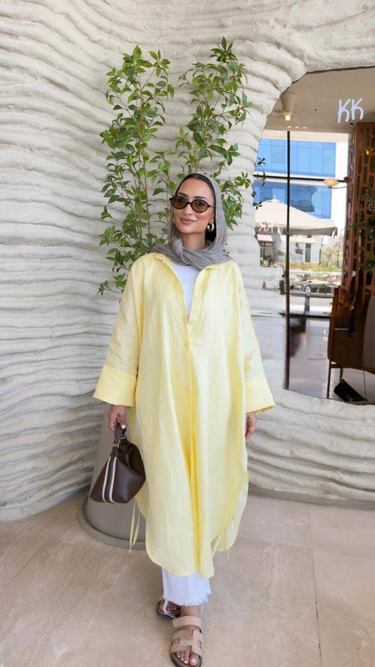 Chemise en lin jaune